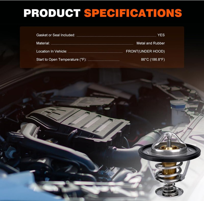 Techie Engine Thermostat 90916-A3003 90916-03129 Fit for Toyota Avalon Camry Celica Corolla Highlander Matrix Prius RAV4 Sienna Solara Tacoma Yaris,for Lexus ES300/ES330/ES350,for Scion tC/xA/xB/xD - Image 4